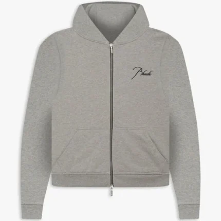 RHUDE ZIP UP BASIC HOODIE