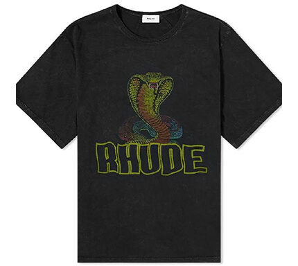 Rhude Cobra Snake Prient Black Tee