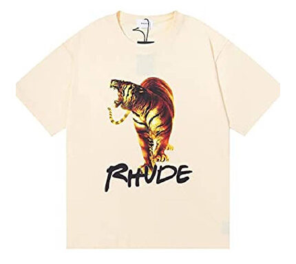 Rhude Fashion Hip Hop Tiger Graphic Print T-shirts